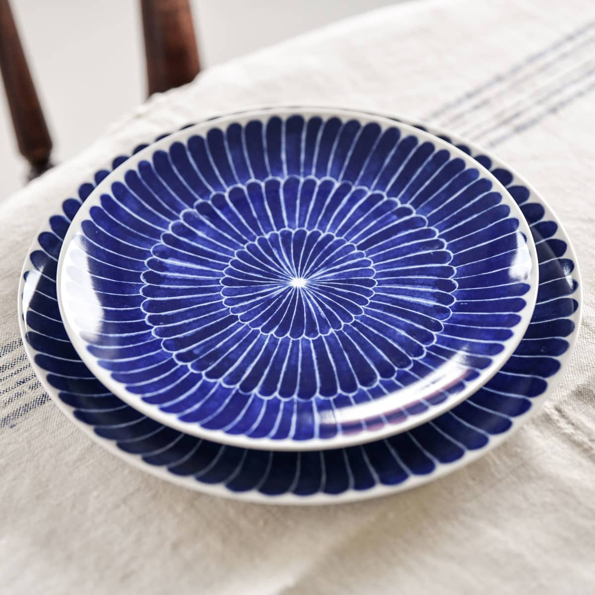 Selma tallerken Blå fjer, 21 cm, 4-pak