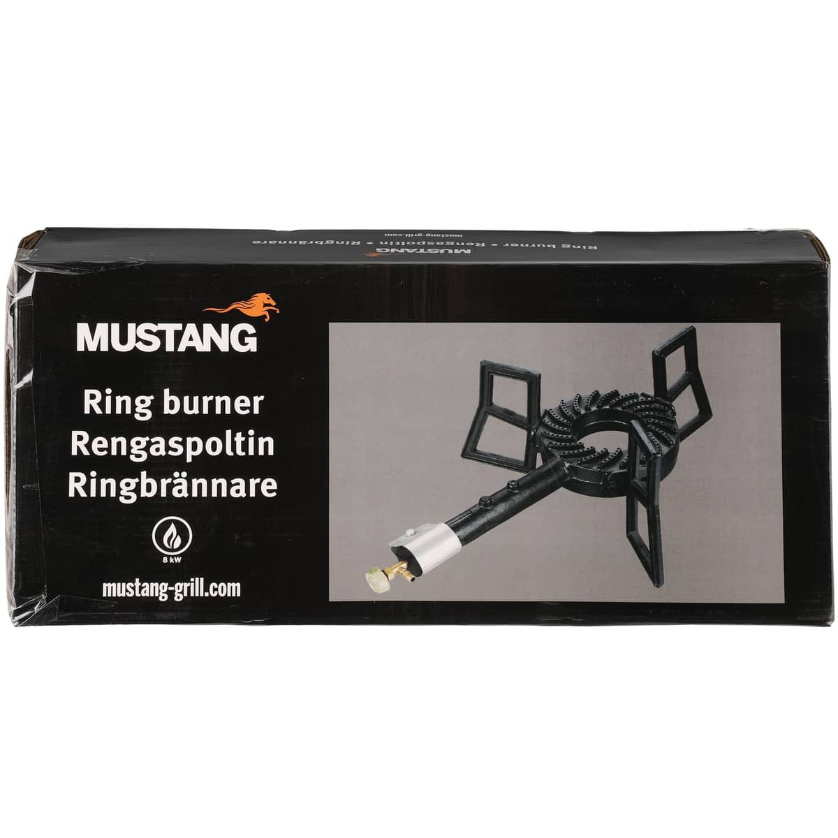 Ringbrenner med ben, sort 8 kW