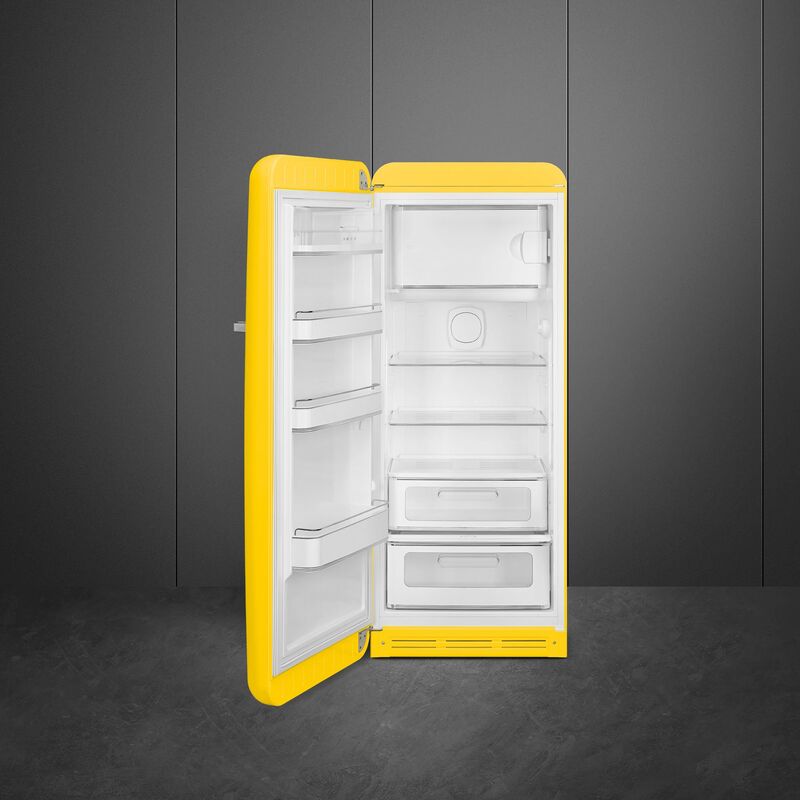 Smeg FAB28LYW6 Kjøleskap Med Fryseboks 153cm Venstrehengt Gul