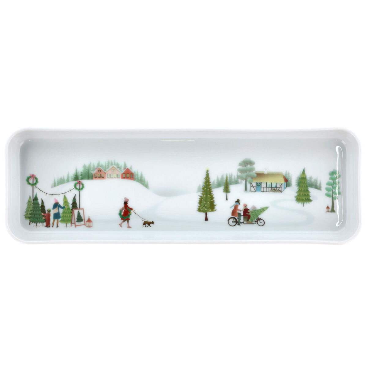 Pillivuyt Vinter Plissé Fad Rektangulær 36 x 12 cm
