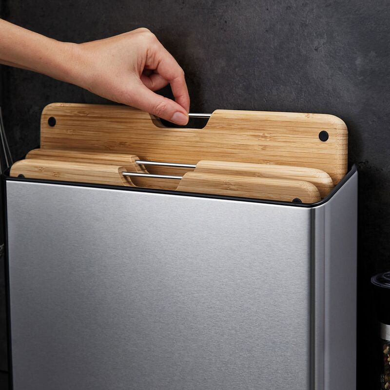 Folio skærebrætssæt bambus/stål, 4 dele