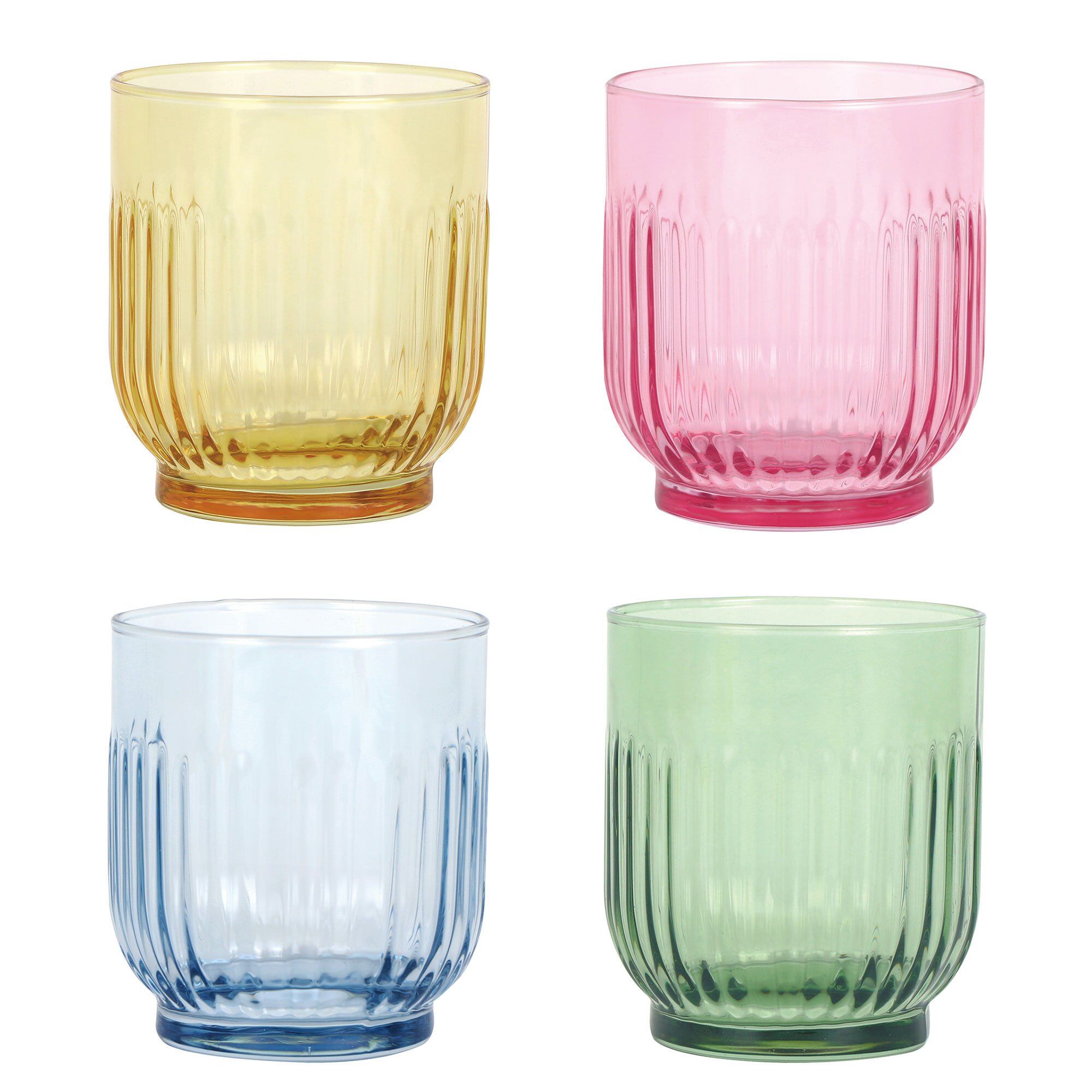 Aida - Vannglass farget 33 cl 4 stk mix