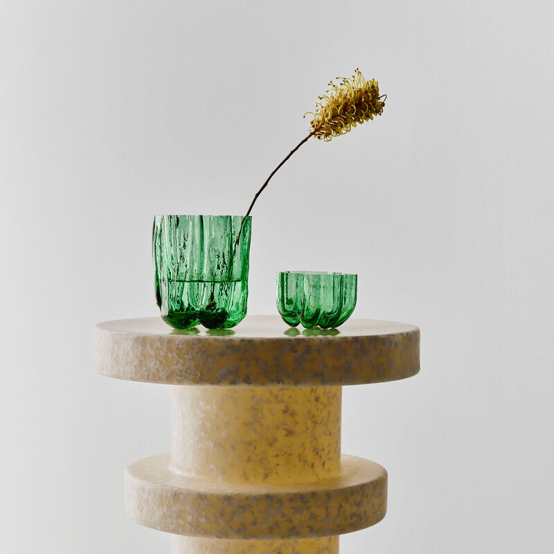 Crackle kynttilälyhty 58 mm, tummanvihreä