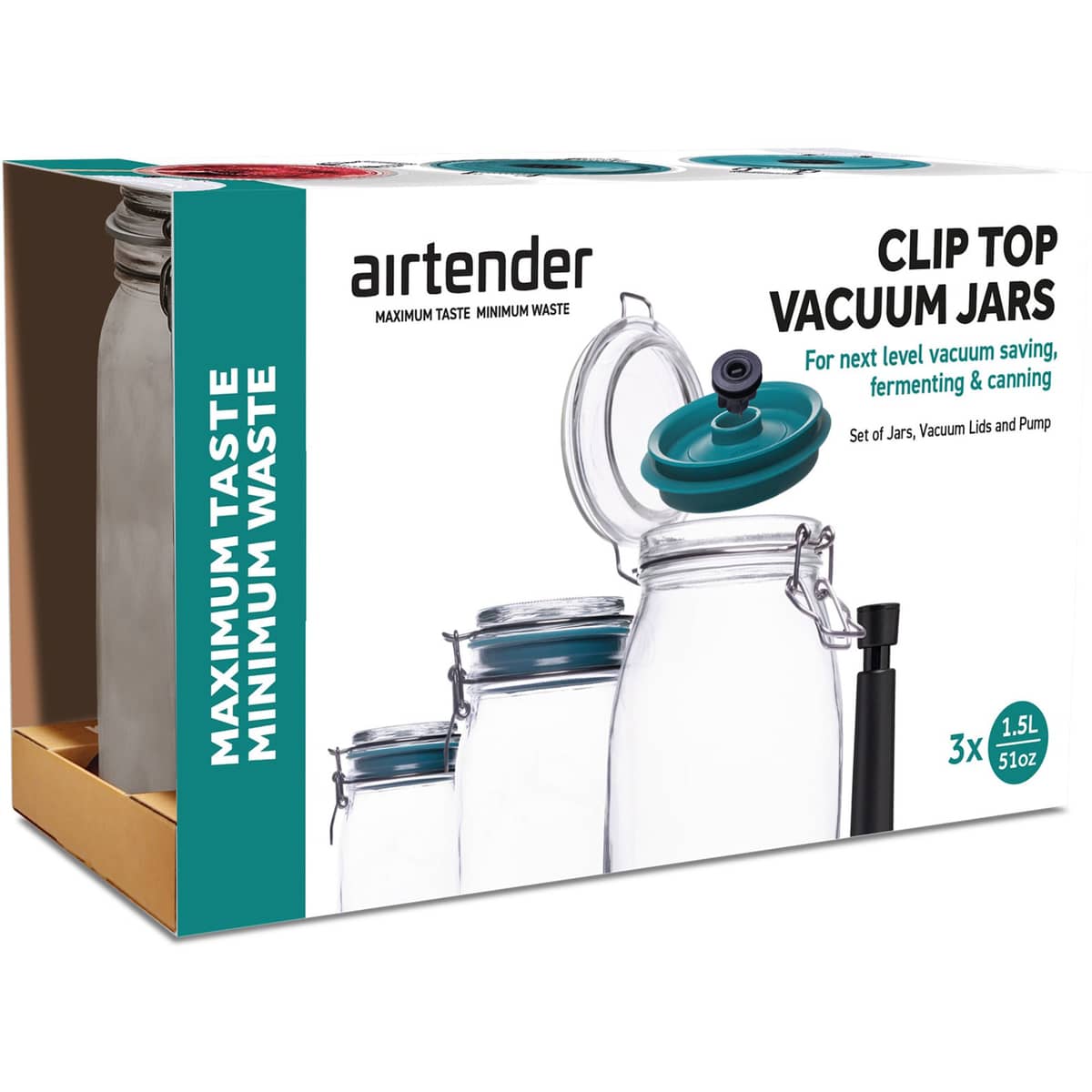 Vakuumförslutare + 3 burkar 1,5 liter