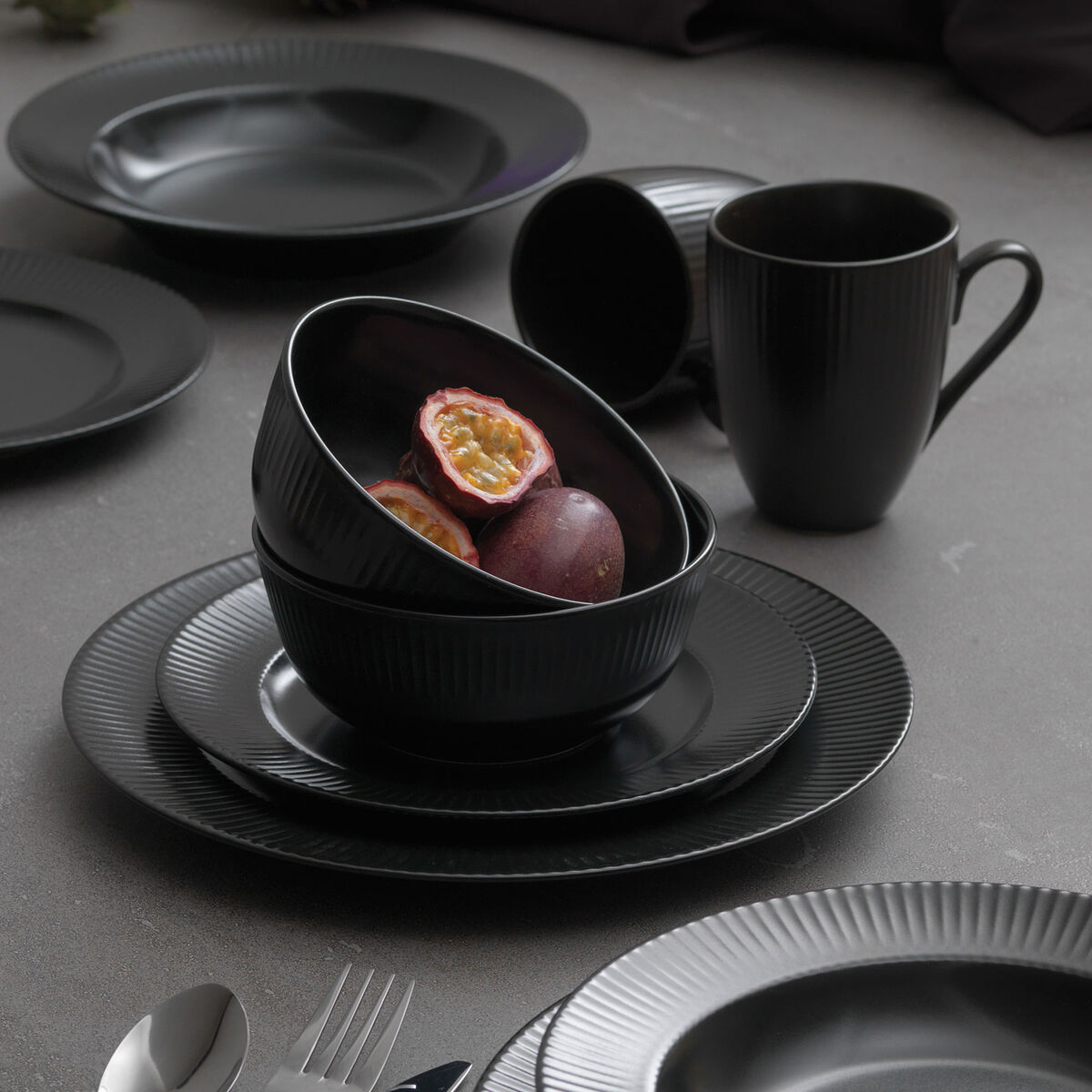 Mugg 30 cl Svart Stengods