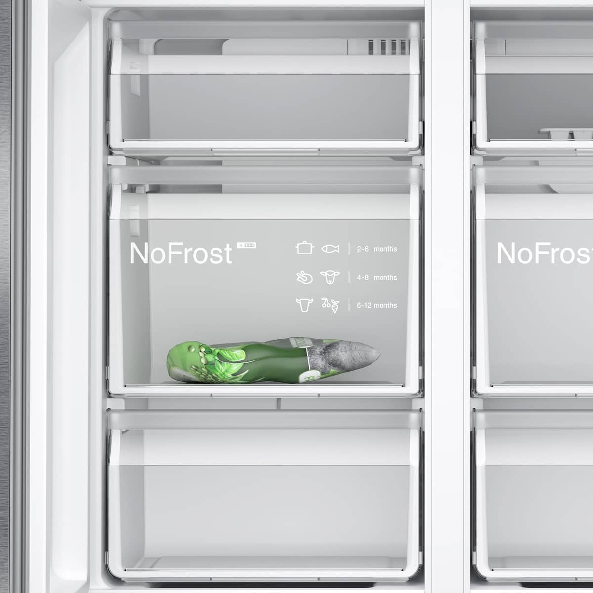 KF96NVPEA iQ300 iQ300 fristående kyl och frys 183x91 cm, borstat stål