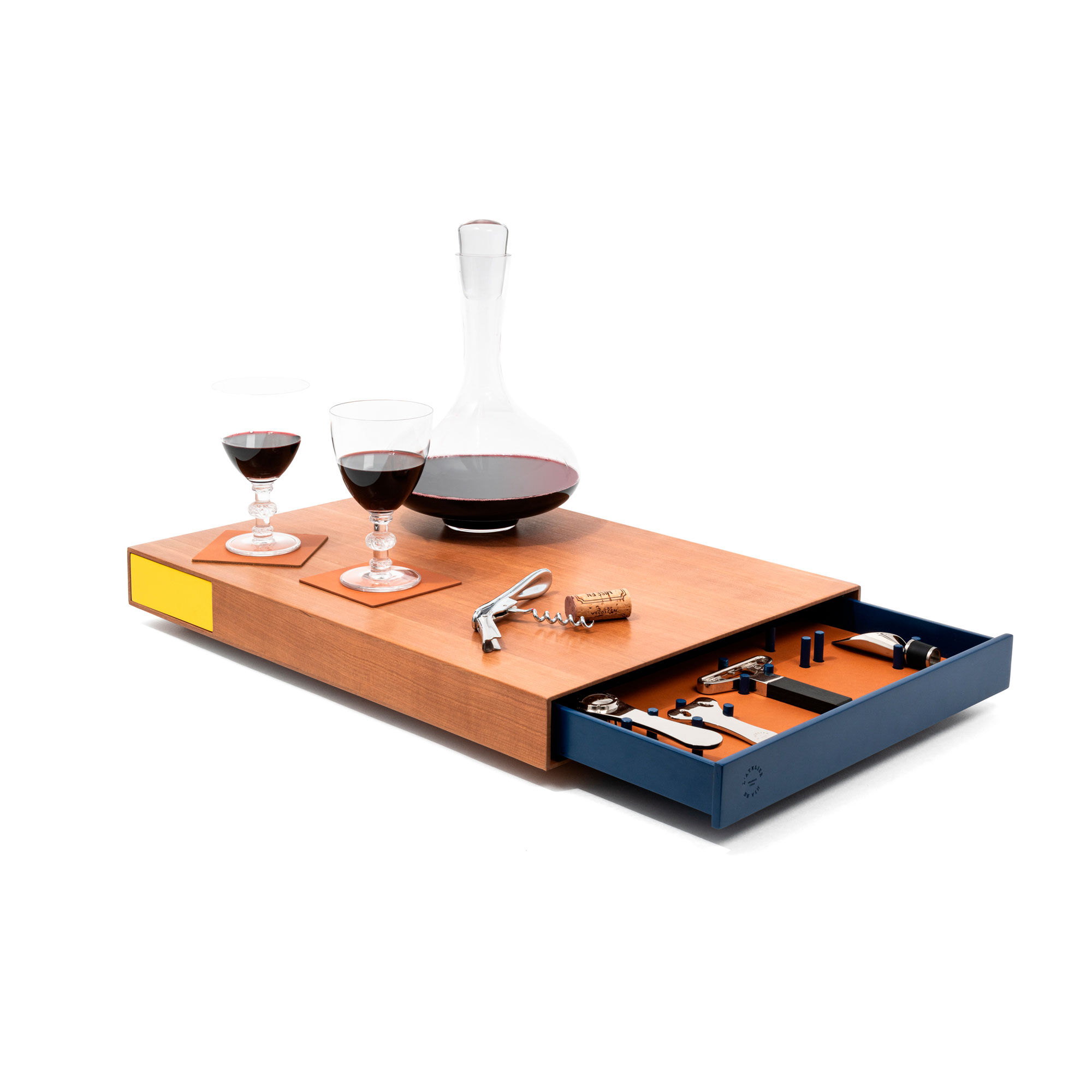 Log#39;Atelier du Vin Le Plateau vinsæt, kirsebærtræ