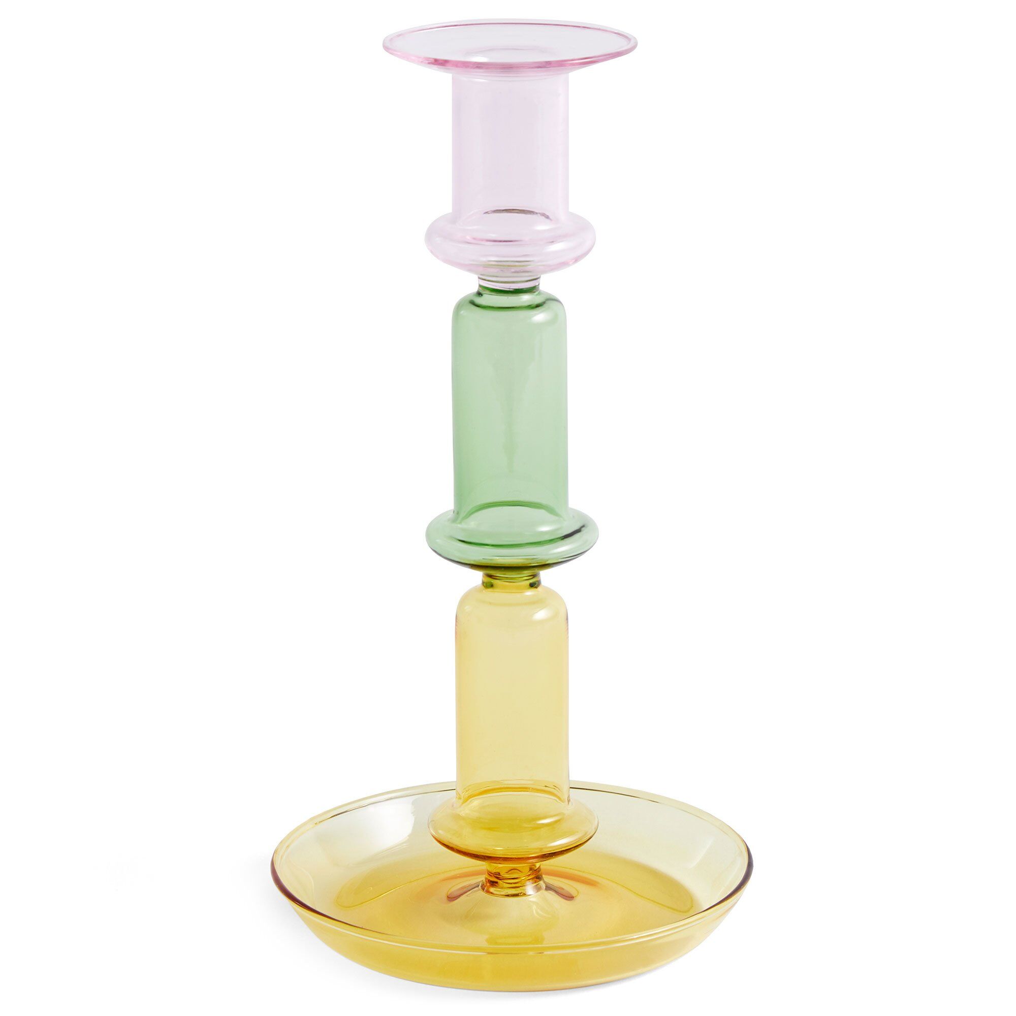 Hay Flare Tall Rainbow lysestage, grøn/rosa