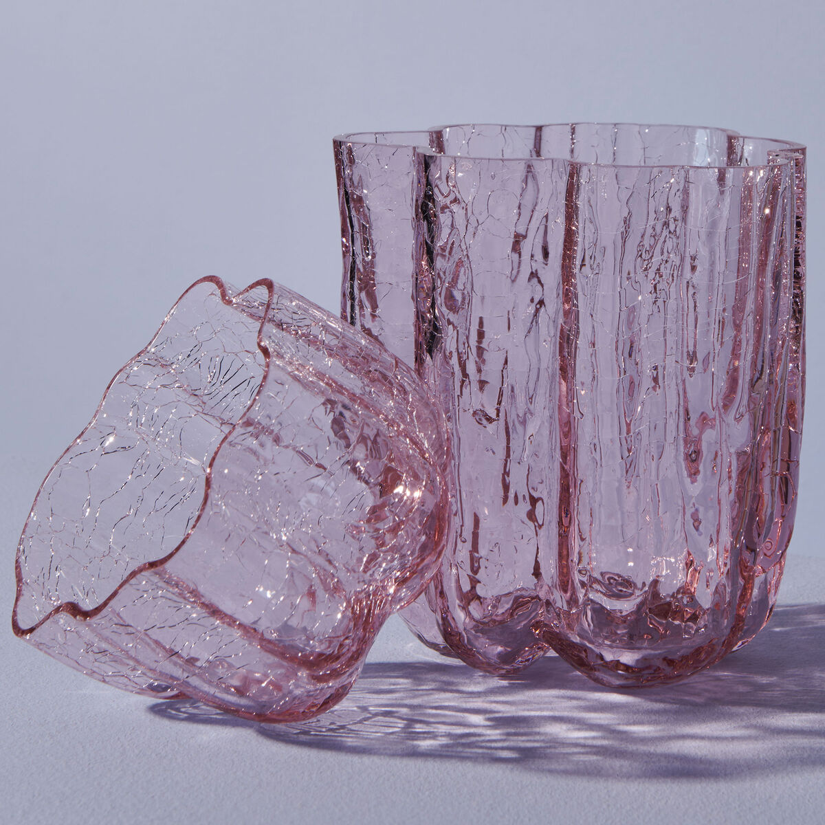 Crackle Lysestage 5,8 cm, rosa