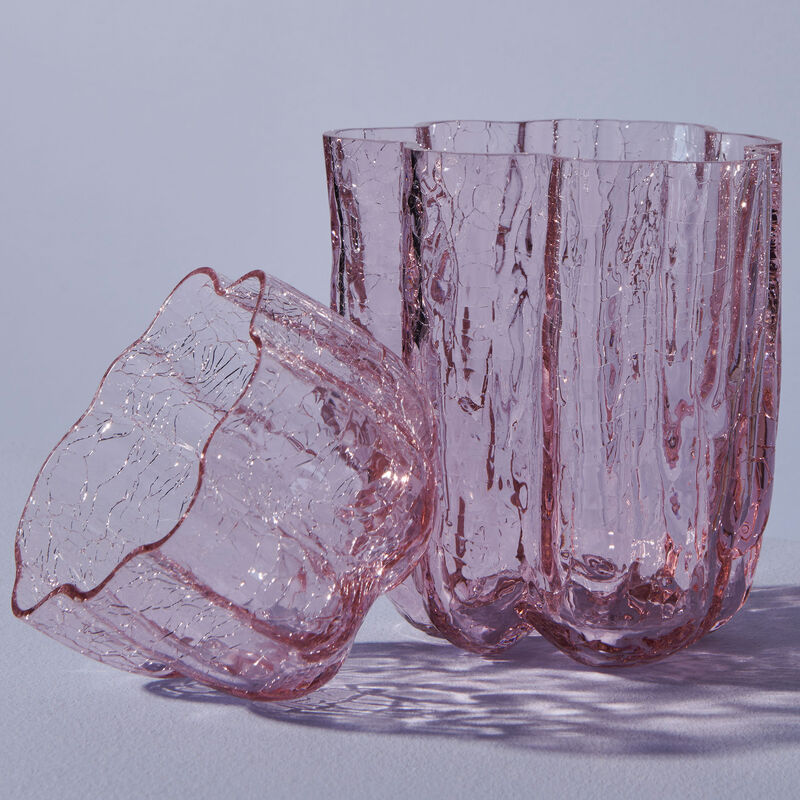 Crackle Kynttilälyhty 5,8 cm, vaaleanpunainen