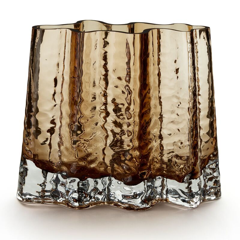 Gry Wide vase, 19 cm, cognac