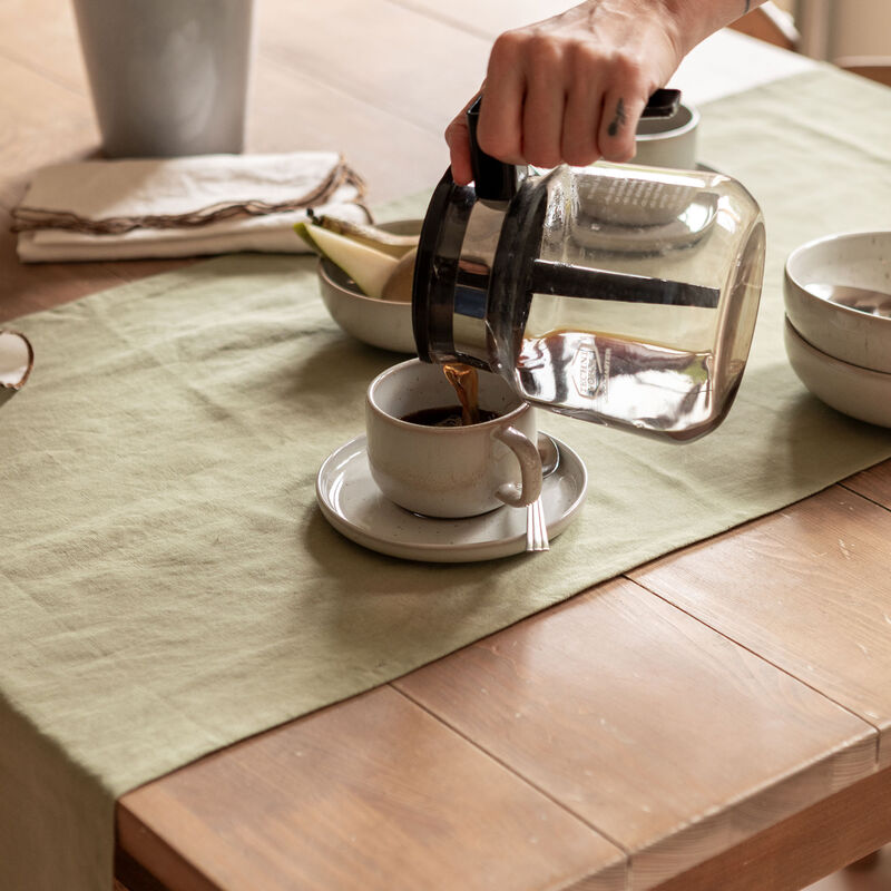 Decotique Sienna bordslöpare linne 150 × 45 cm, grön