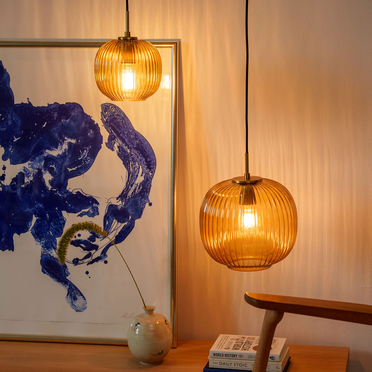 Vibra taklampe 18 cm, amber