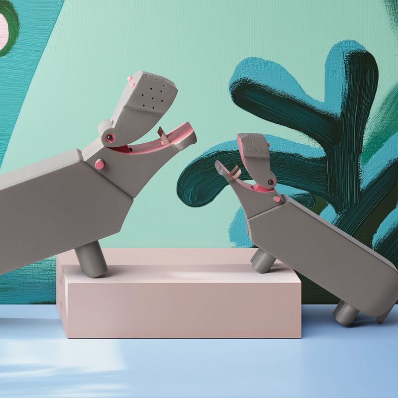 Liliput flodhäst, grå