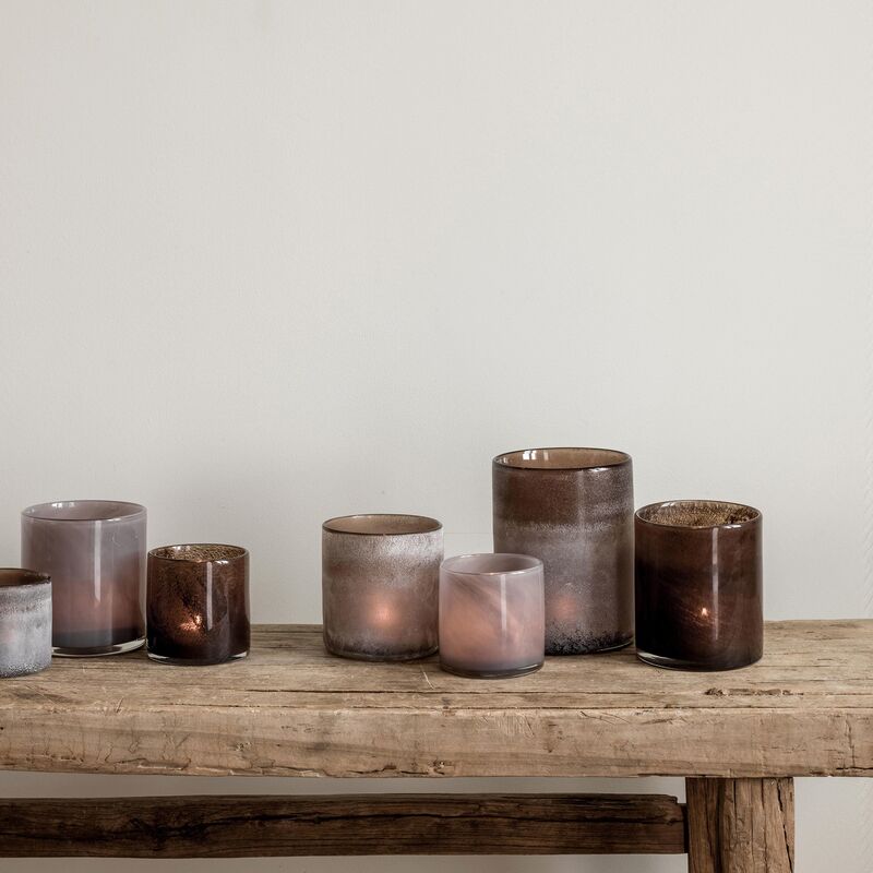 Frost fyrfadsstage, brown, large