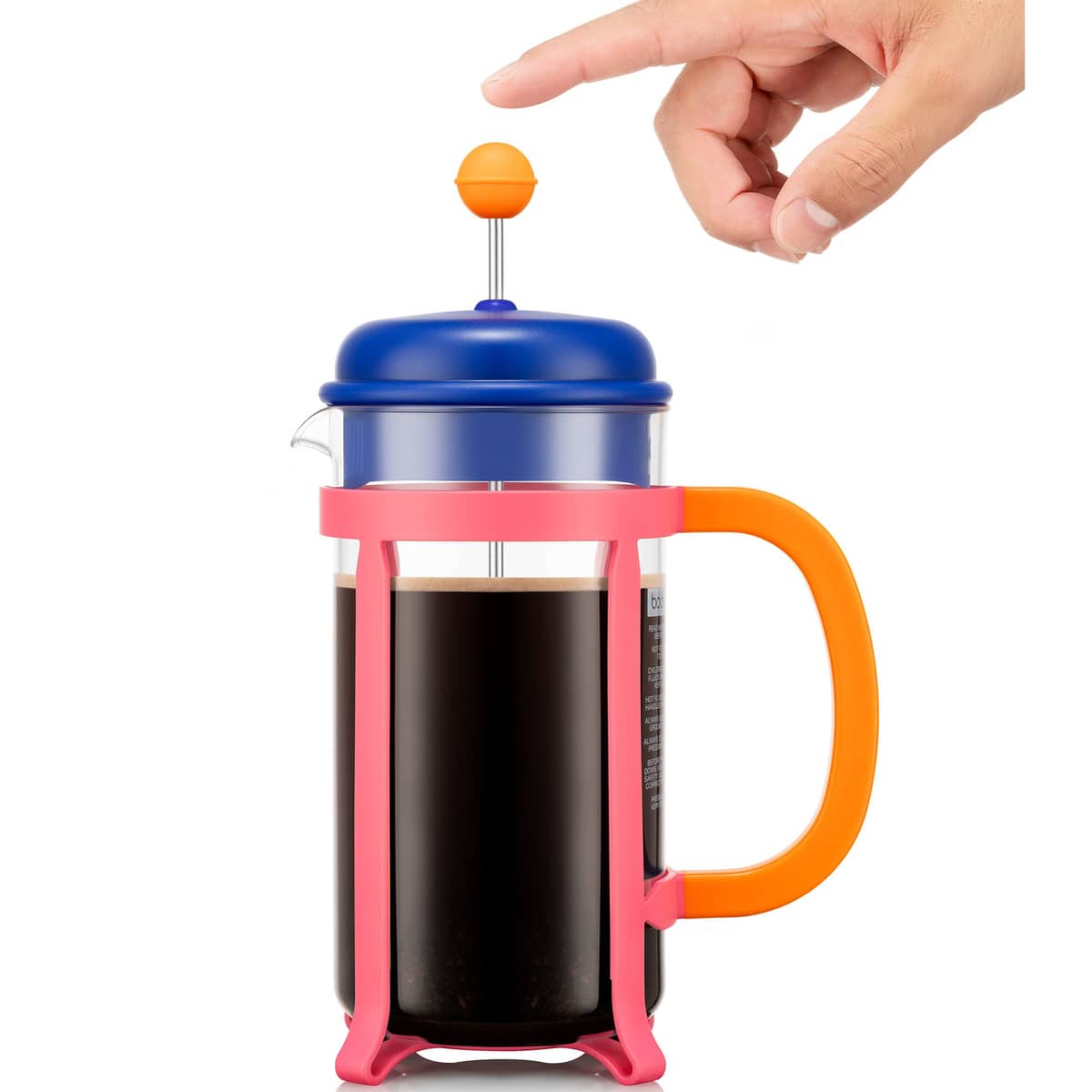 Java kaffepress 8 koppar, blå/rosa
