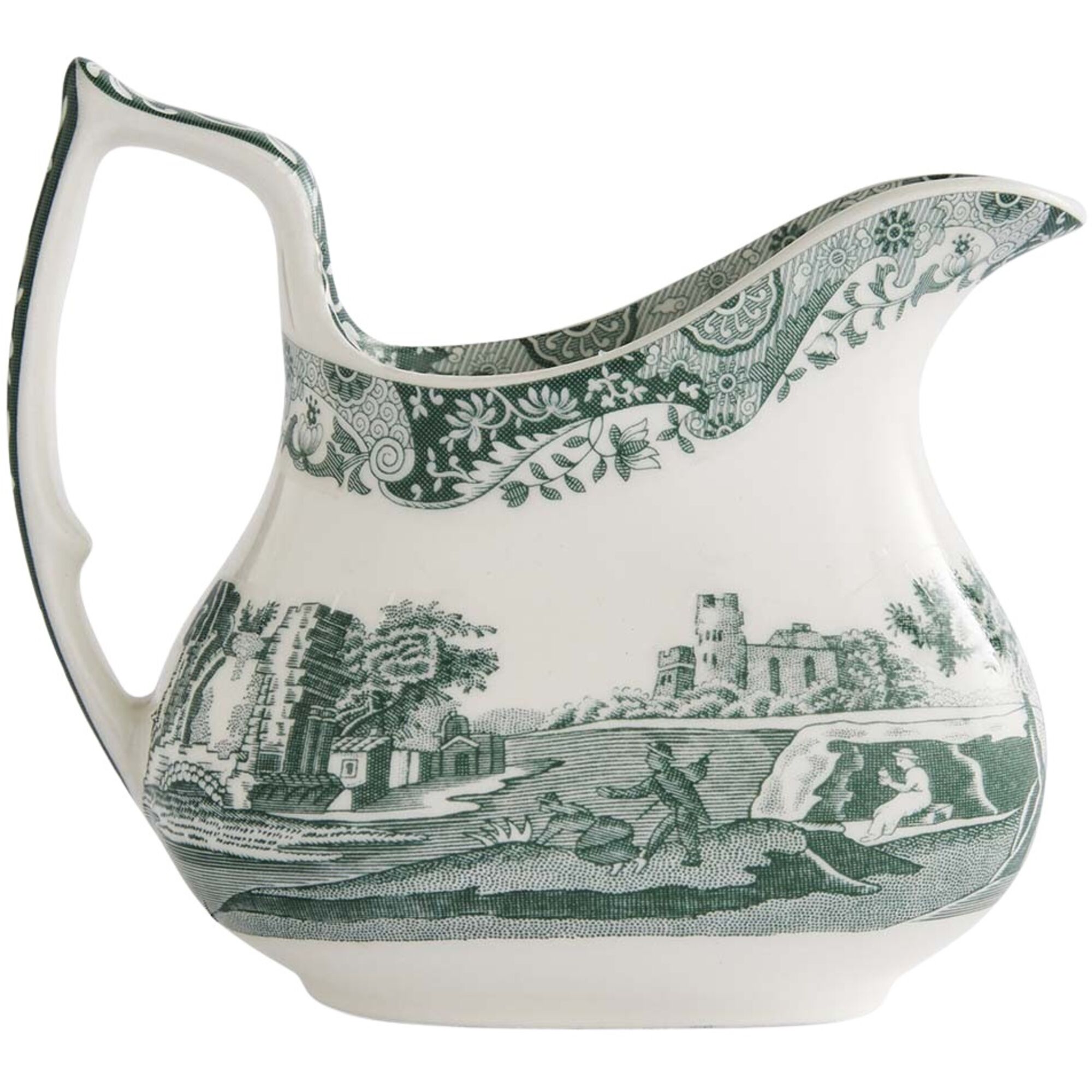 Spode Heritage Green Italian mælkekande 22 cl, grøn/hvid