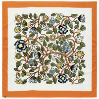 Marimekko Tiara pöytäliina 140x140 cm, hiekka/vihreä/oranssi