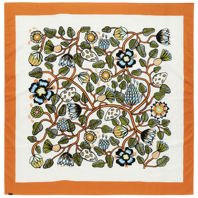 Marimekko Tiara dug 140x140 cm, sand/grøn/orange