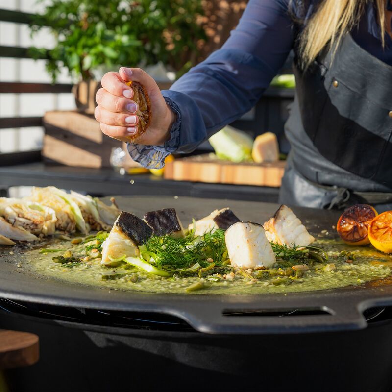 Stegepladesæt med gasbrænder LL Sort 78 cm