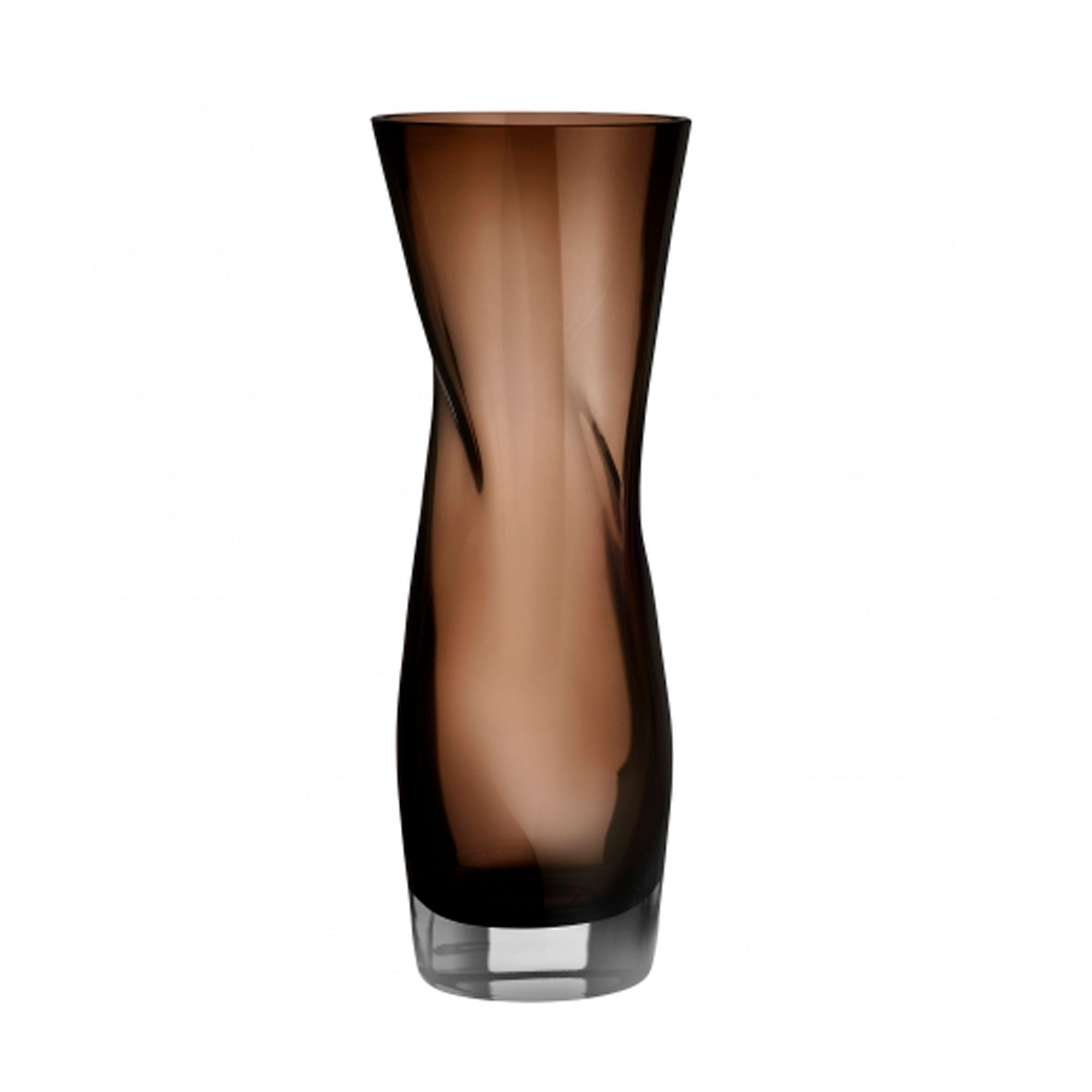 Squeeze vase 34 cm, røgfarvet