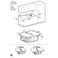 P604ICH30NP Induktionskogeplade med integreret emhætte 60 cm, 4 zoner