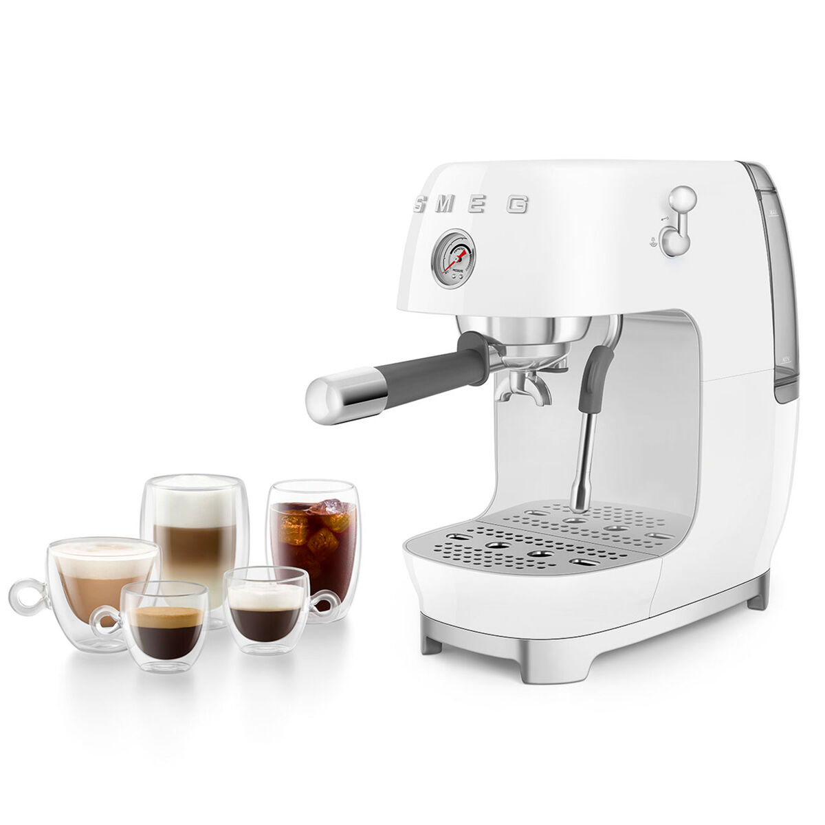 Manuel espressomaskine med Cold Brew, hvid