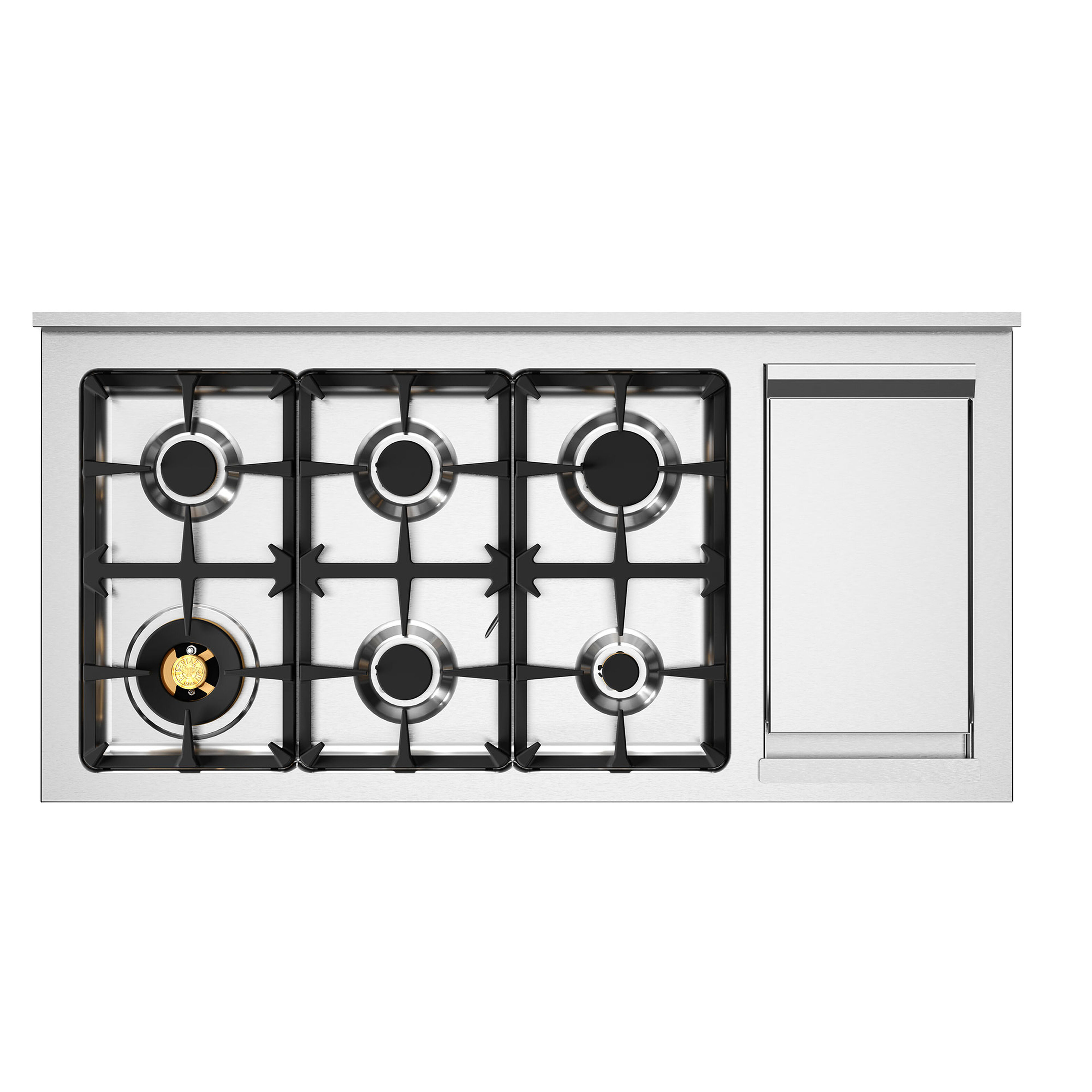Bertazzoni HER126G2EXT Heritage gasskomfyr 120 cm med dobbelovn og 6 brennere, rustfritt stål