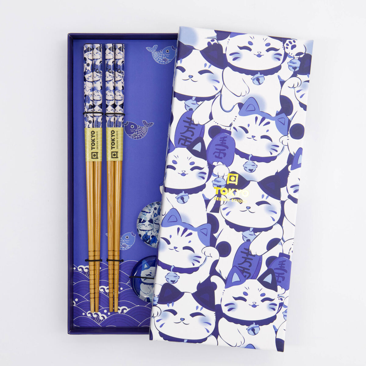 Tokyo Design Studio Lucky Cat ätpinnar gåvoset 2-pack