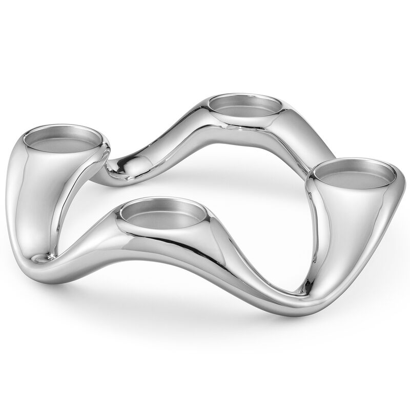 Cobra rund lysestage, rustfrit stål