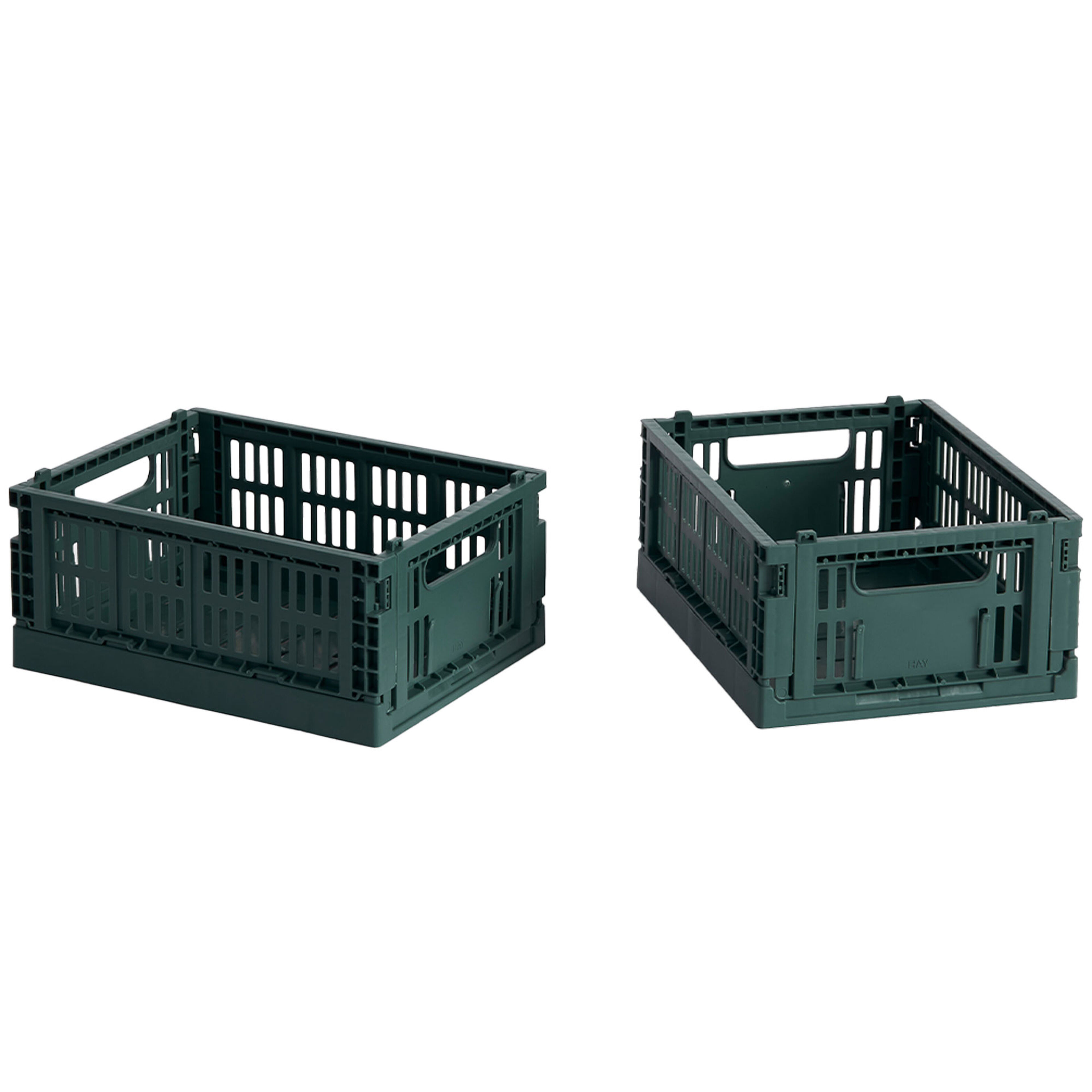HAY Colour Crate Mini Opbevaringskasse, mørkegrøn, 2 stk.