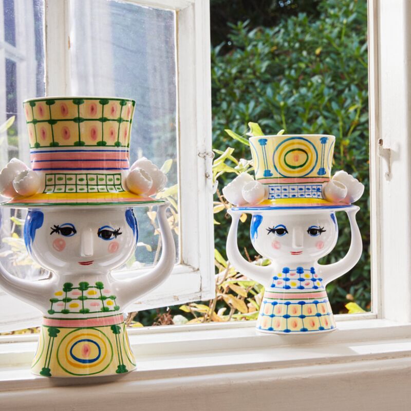 Lady with hat vase 24,5 cm, grønn