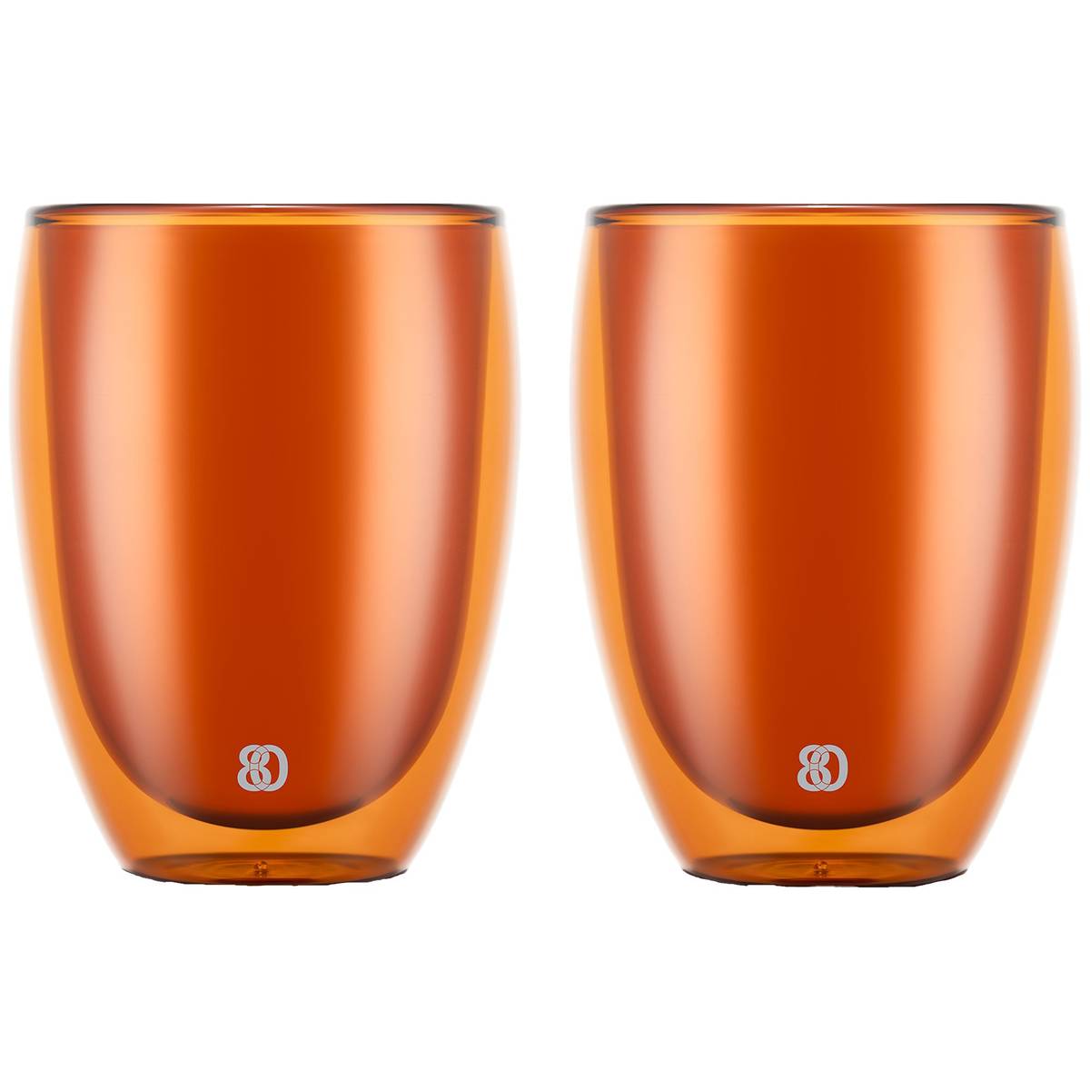 PAVINA dobbeltsidet glas 35 cl, orange, 2 stk.