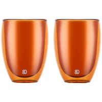 PAVINA dobbeltsidet glas 35 cl, orange, 2 stk.