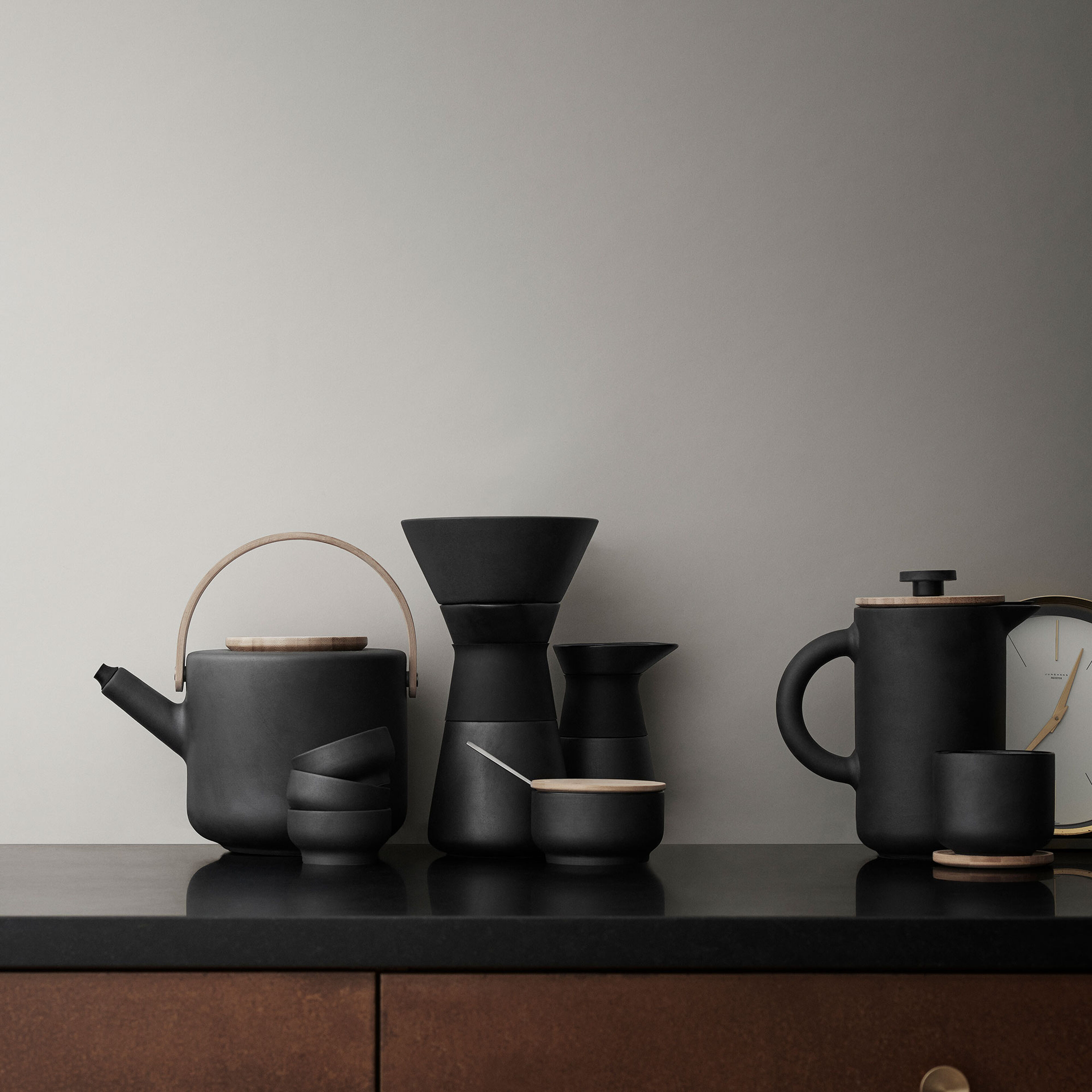 Theo sockerskål, svart