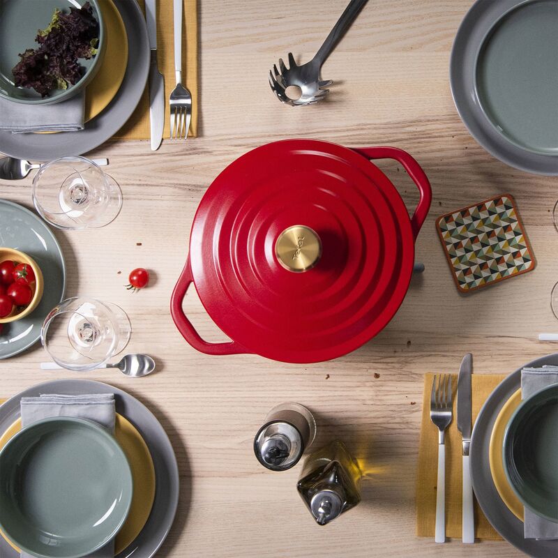 Air gryte, 4,7 liter, 24 cm, rød