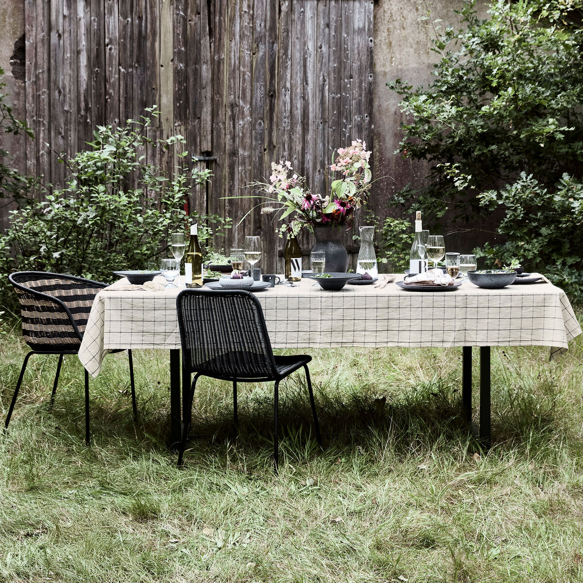 House Doctor Join duk, svart/off-white