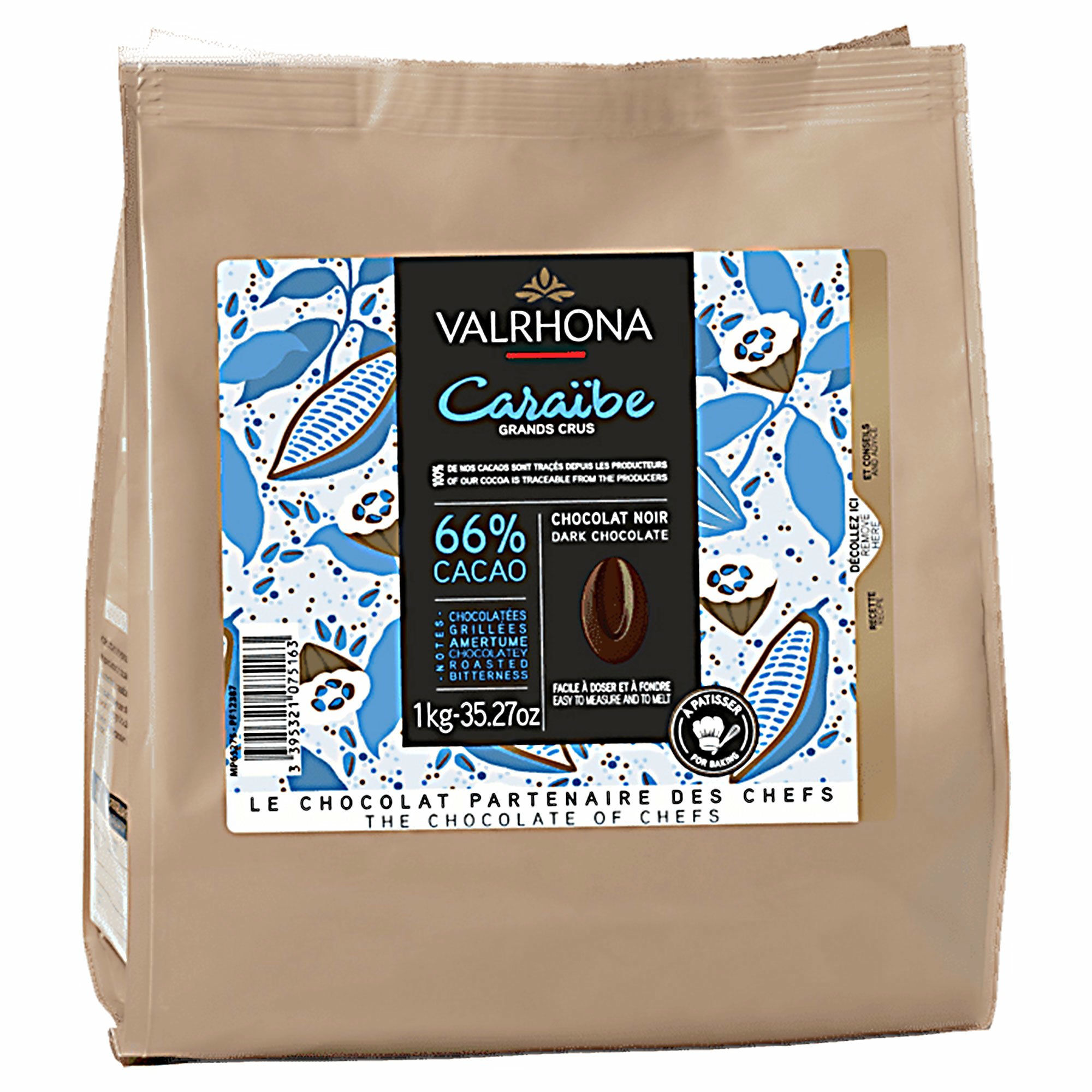 Caraibe 66% Mørk Sjokolade, 1 kg