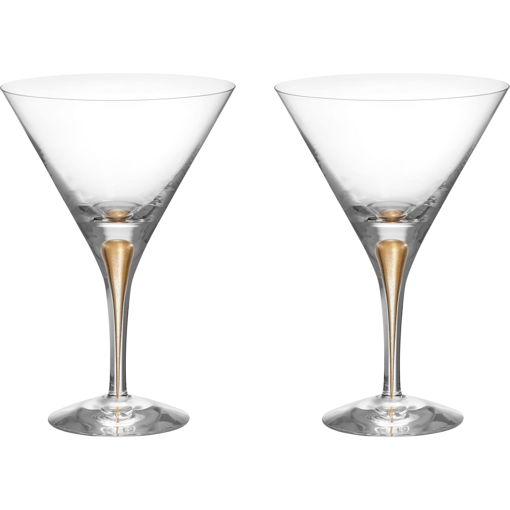 Orrefors - Intermezzo martiniglass 25 cl 2 stk gull