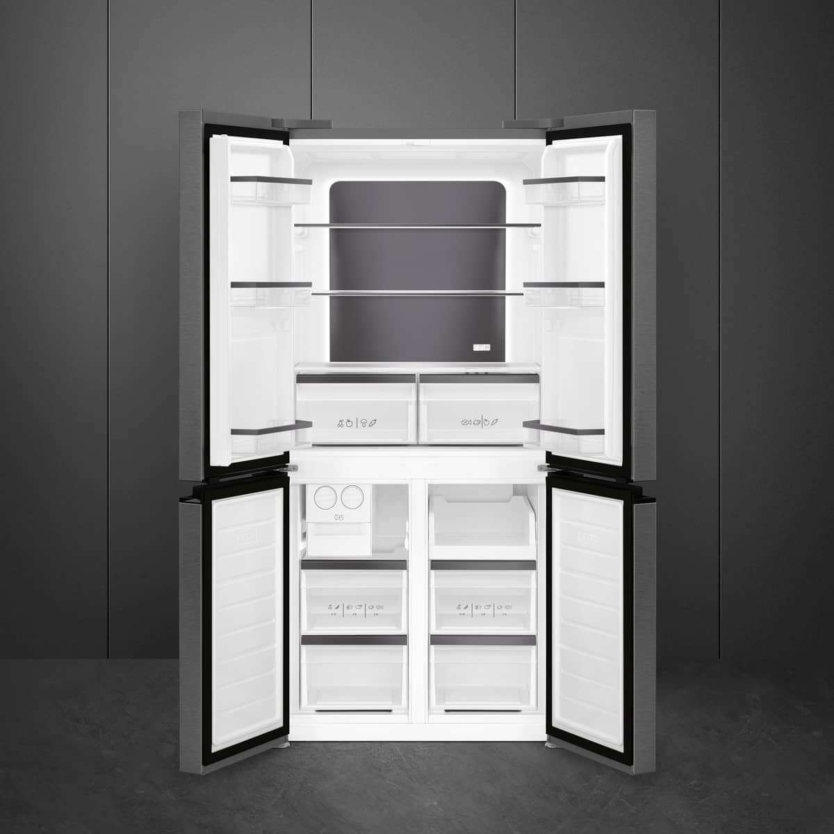 FQI48KD French Door kjøleskap, svart