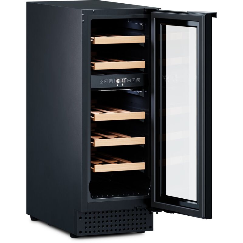 D18B vinkøleskab, 2 temperaturzoner, 18 flasker, sort