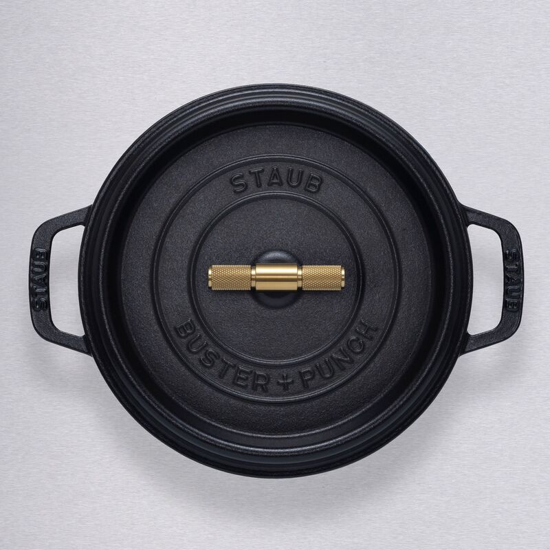 Buster+Punch rund gryte 24 cm, messingknott