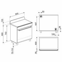 Gaskomfur Victoria TR90GMBL 90 cm, sort