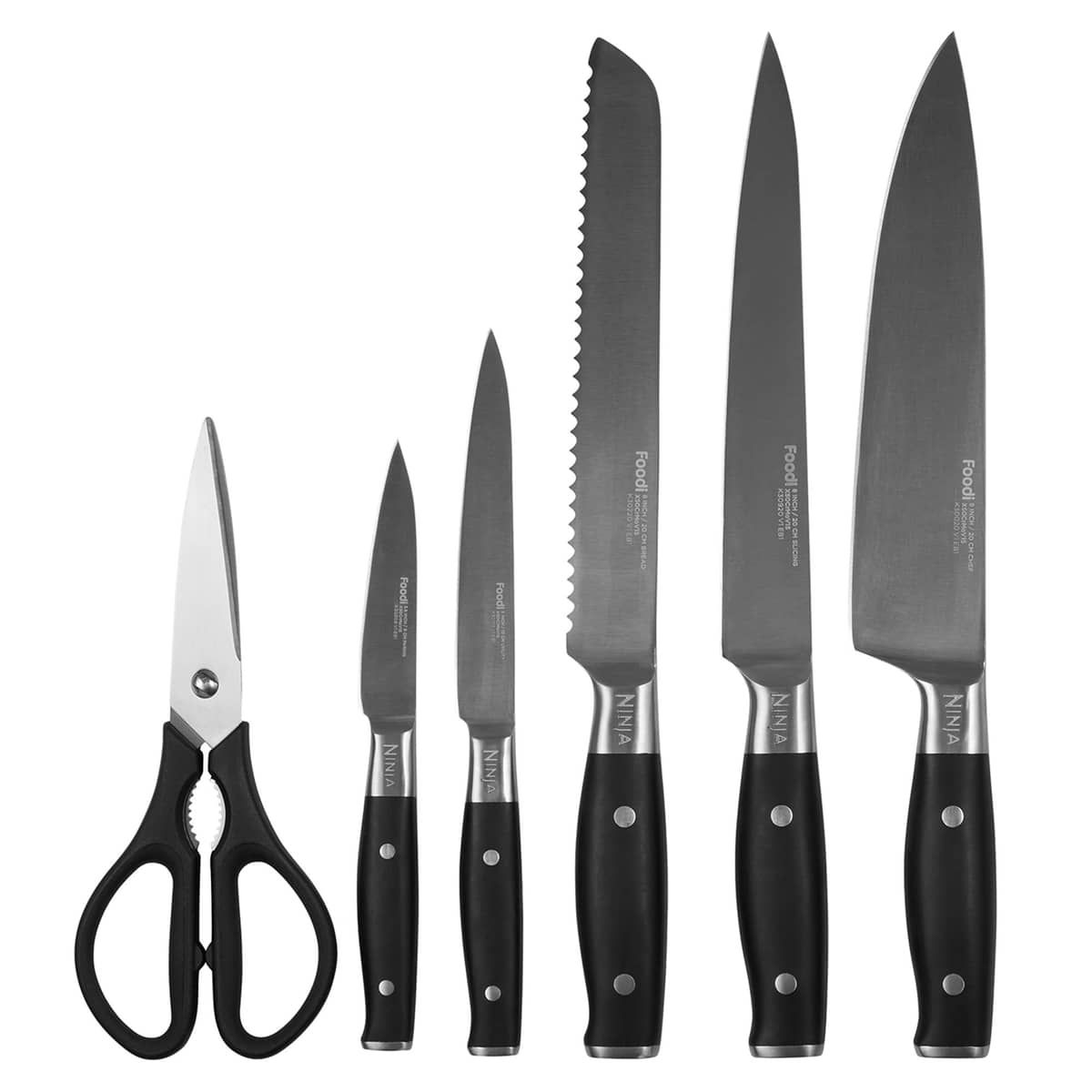 Knivsæt (5 dele) + knivblok med sliber