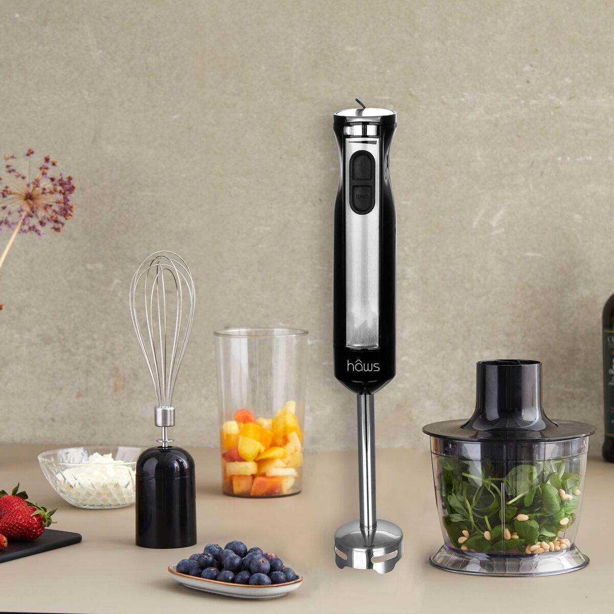 Sauvasekoitinsetti, ruostumaton teräs/musta