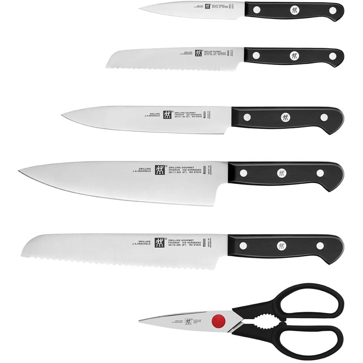 Selv-slipende knivblokk m. 7 deler