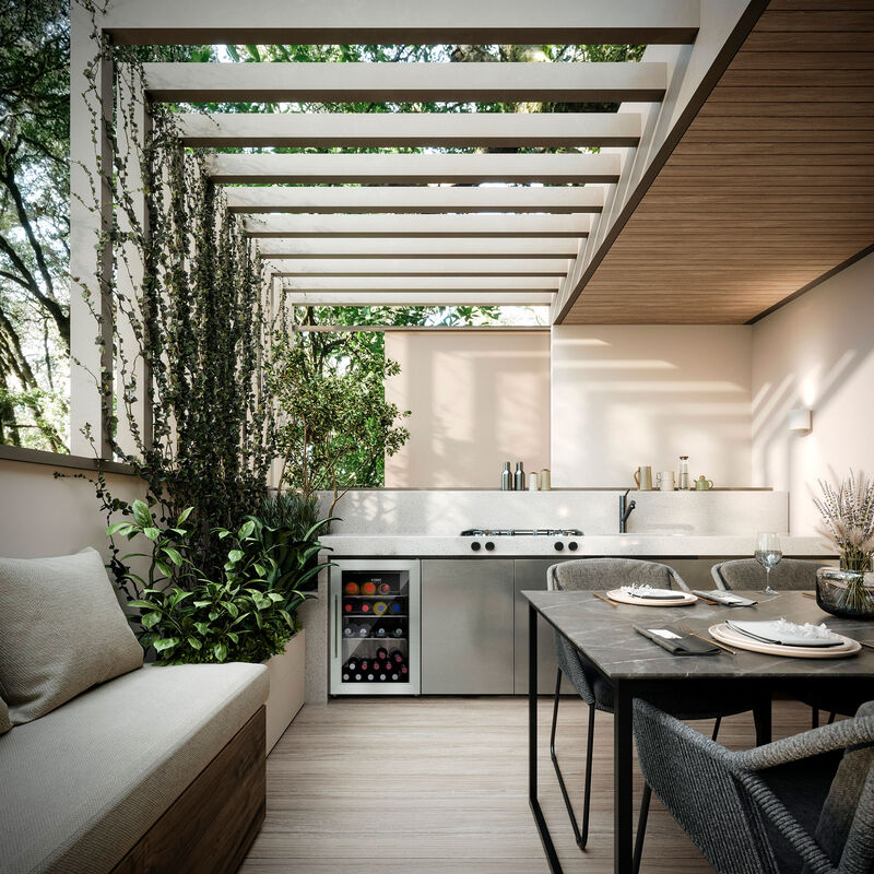 BBQ Cooler utomhuskylskåp 63 liter, rostfritt stål, högerhängd