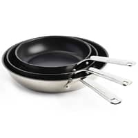 Sett med stekepanner 20 cm + 24 cm + 28 cm, rustfritt stål