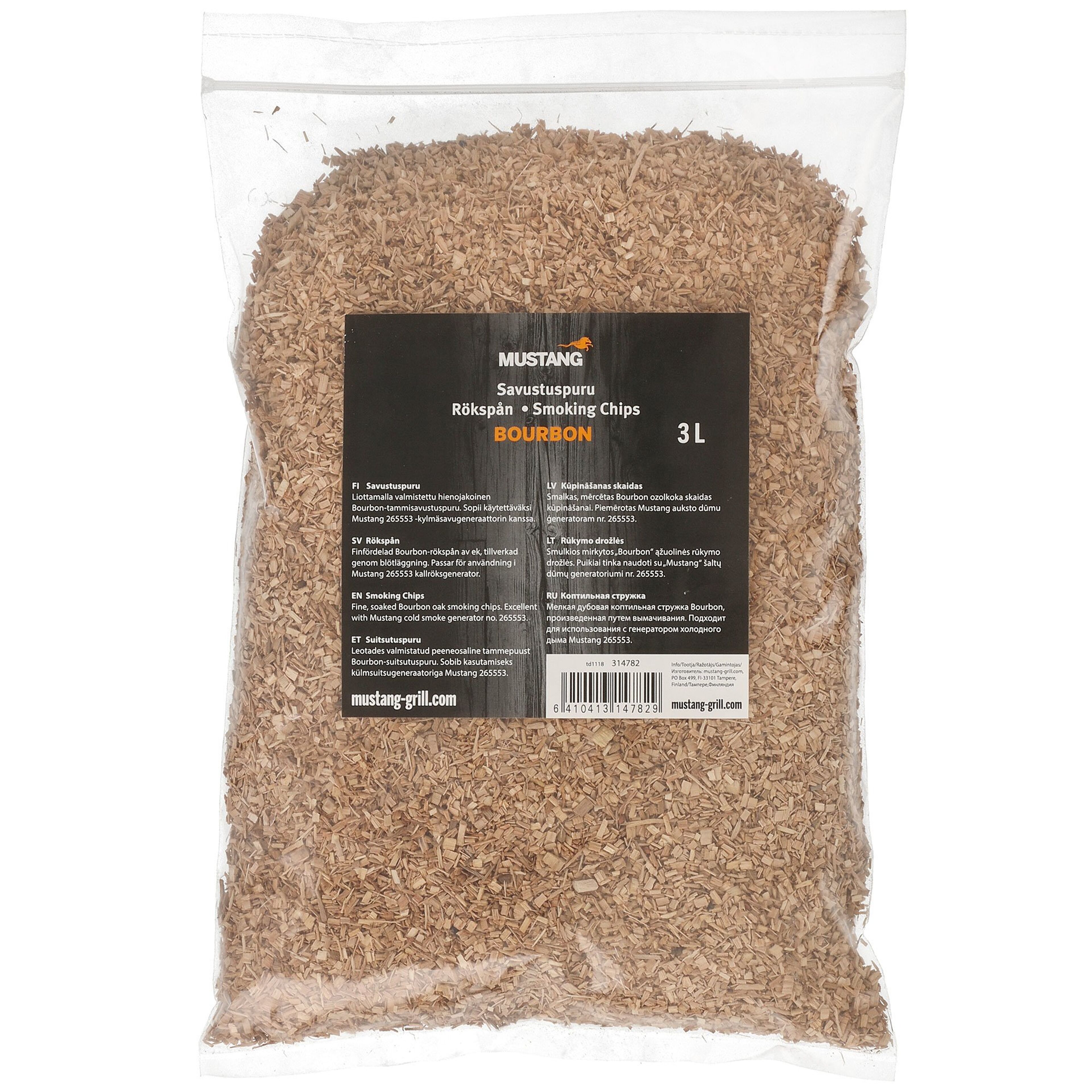 Kallrökningsspån, bourbon-ek, 3 liter