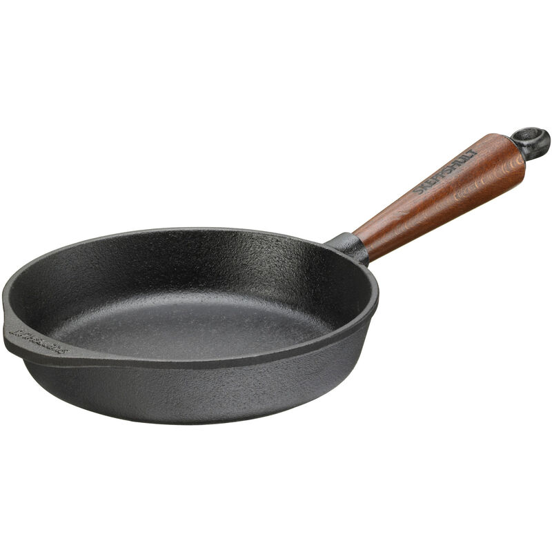 Stekpanna rak kant Gjutjärn 20 cmTrähandtag